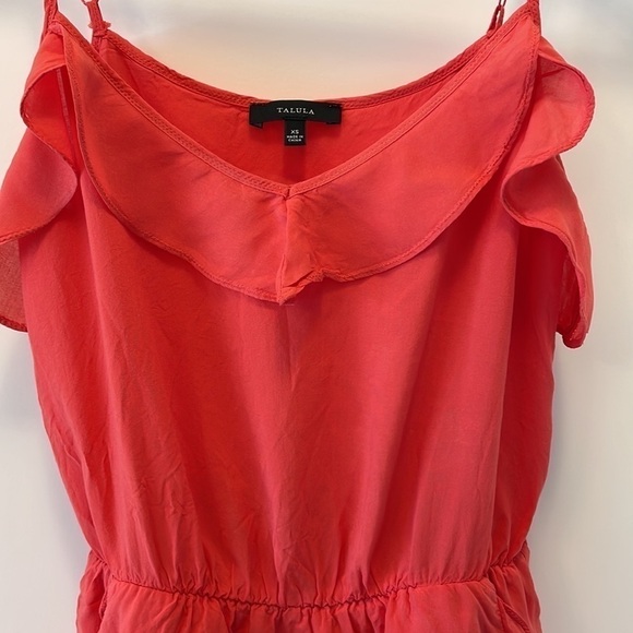 SzXS Talula Ulla Coral Ruffled Mini Dress with Side Pockets VGUC - Picture 3 of 8